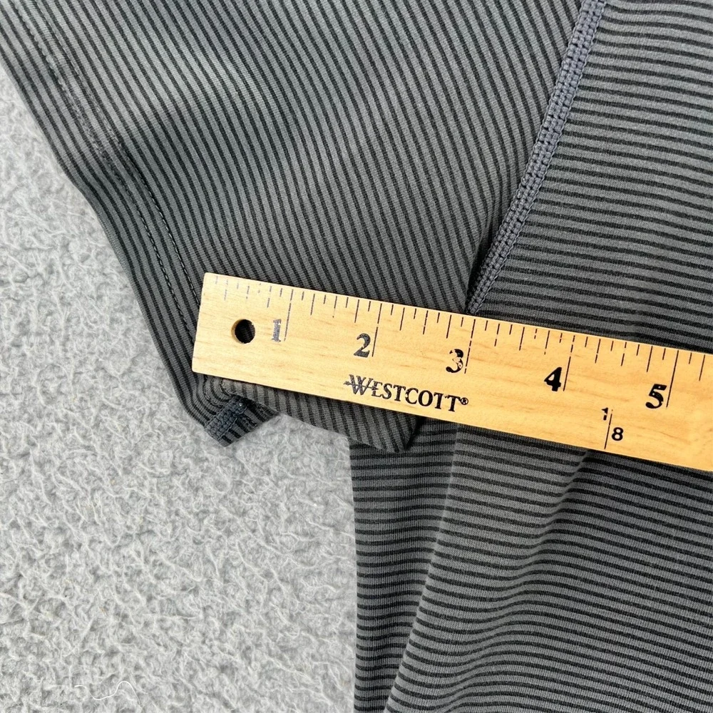 Bylt Shirt Mens Large Gray Drop Cut Lux Tee Short Sleeve‎ Stretch Stripes